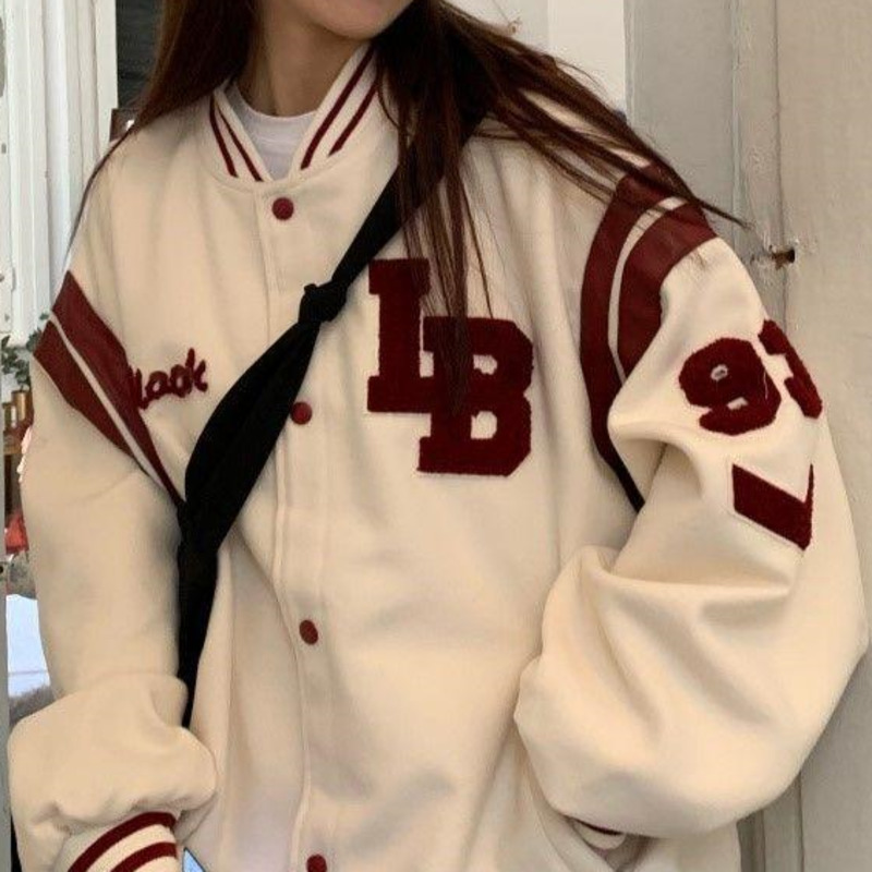 Spring Autum Coat American Baseball Bomber Jacket Loose Retro Men Women Couples Tops Harajuku Plus Size Jackets Streetwear