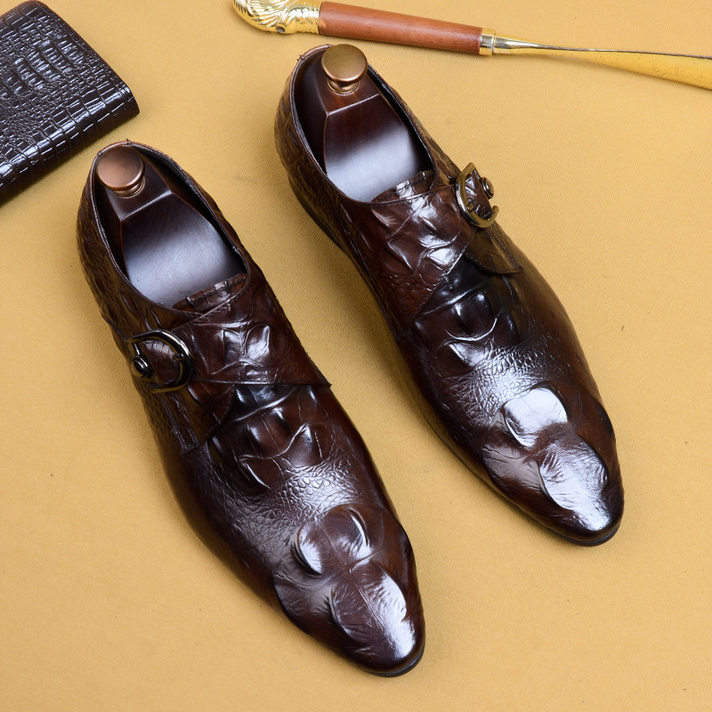  Summer Mens Formal Shoes Genuine Leather Handmade Oxford for Male Classic Crocodile Dress Buckle Wedding Loafers Size 46
