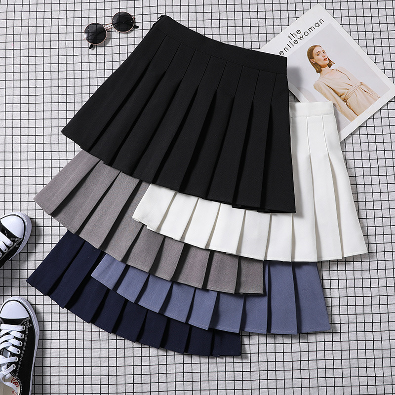   Women High Waist Pleated Summer Faldas Casual Kawaii A-line Plaid Tenni College Style for Girls Mini Short Skirts