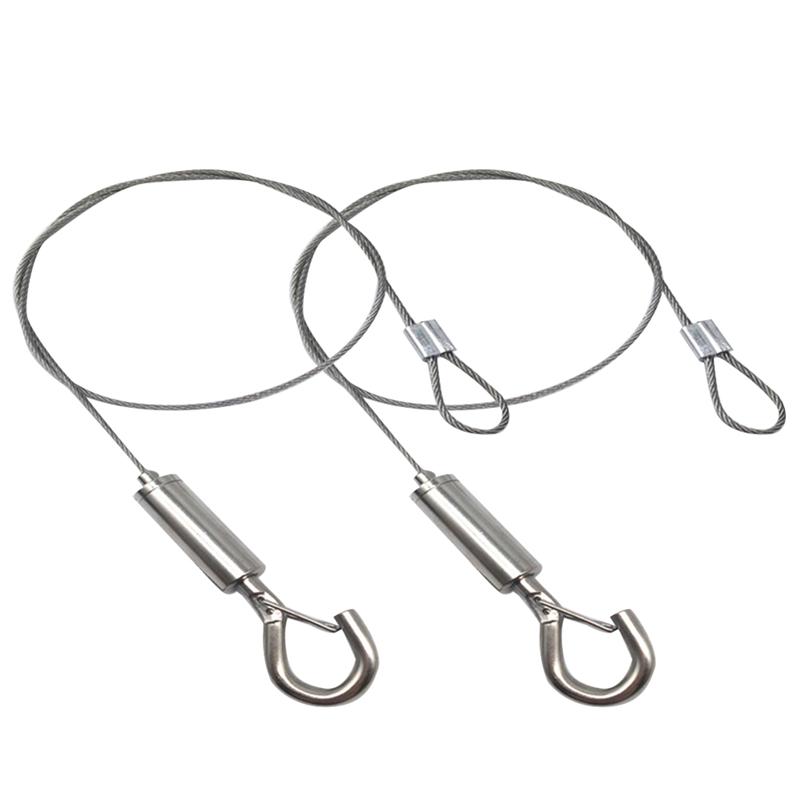 Aquarium Plant Lamp Hanging Rope Ceiling Light Hanging Wire Rope Suspension Cables with Safety Buckle for Plant Light (Silver)