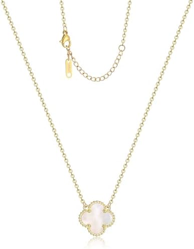 Clover Pendant Necklace for Women 18K Gold Plated Four Leaf Clover Necklace Lucky Simple Dainty Necklace Jewelry Gifts for Women