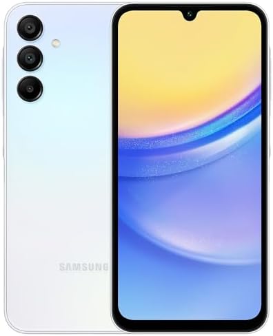 SAMSUNG Galaxy A15 5G (SM-156M/DSN), 128GB 6GB RAM, Dual SIM, Factory Unlocked GSM, International Version (Wall Charger Bundle) (Light Blue)