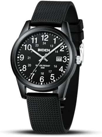 Mens Watches Analog Quartz Sports Unisex Watch 30M Waterproof Nurse Watches for Men Women Nurse Medical Professionals-Military Time with Second Hand Glowing Easy to Read Dial Wrist Watch…
